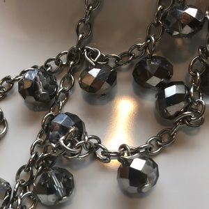 Gray Glass Bead Necklace